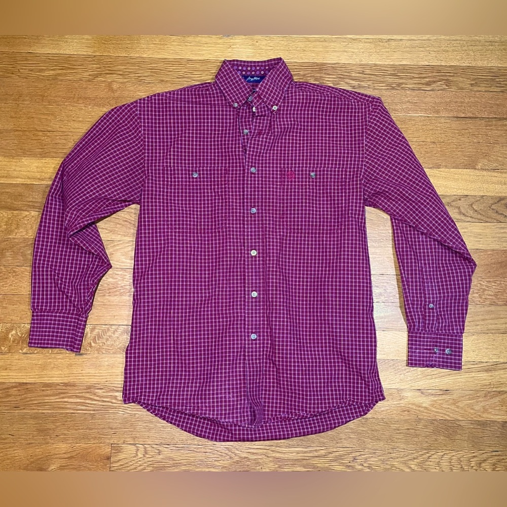WRANGLER GEORGE STRAIT COWBOY LONG SLEEVE BUTTON DOWN TWO POCKET SHIRT SZ SMALL